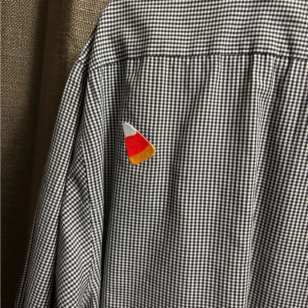 Vintage Millie Deaings Halloween Black and White Checkered Shirt - Picture 5 of 13